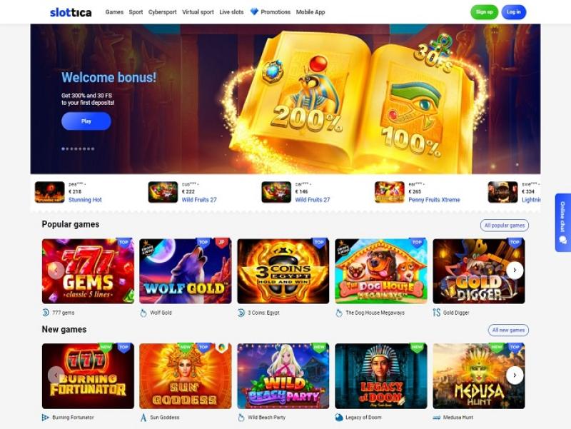 Automaty Slottica z bogatą biblioteką gier i luksusową złotą stylistyką